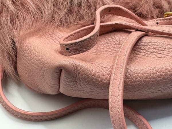 2025-11-18 13.57.28 Rare Burberry Prorsum Pink Shearling & Leather Shoulder Bag