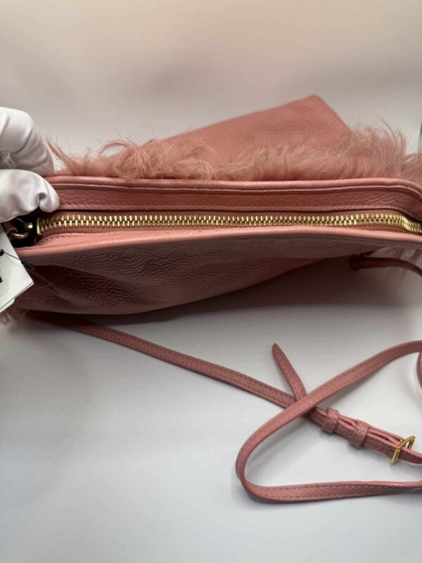 2025-11-18 13.59.54 Rare Burberry Prorsum Pink Shearling & Leather Shoulder Bag