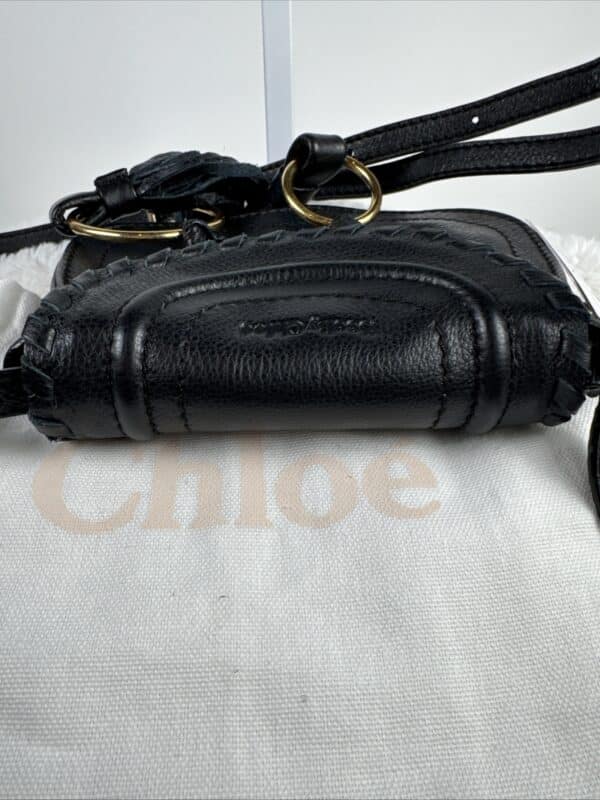 2026-01-14 10.15.27 See by Chloé Mini Polly Black Leather Shoulder Bag Gold Rings and Tassels