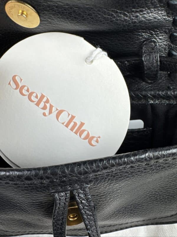 2026-01-14 10.15.59 See by Chloé Mini Polly Black Leather Shoulder Bag Gold Rings and Tassels