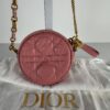Christian Dior Caro Mini Round Cannage Crossbody Pouch Peach Blossom Pink