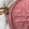 Christian Dior Caro Mini Round Cannage Crossbody Pouch Peach Blossom Pink