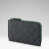 Gucci blue and green wallet Gucci GG Supreme Zip Card Case – Navy Blue & Dark Green – Style 795233
