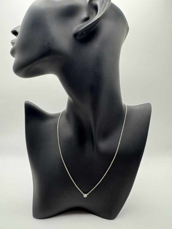 IMG_0597 Tiffany & Co. Elsa Peretti Diamonds by the Yard .03 CT Sterling Silver Necklace