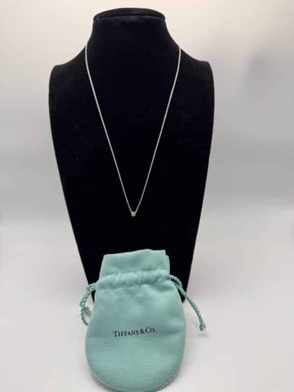 Tiffany & Co. Elsa Peretti Diamonds by the Yard .03 CT Sterling Silver Necklace