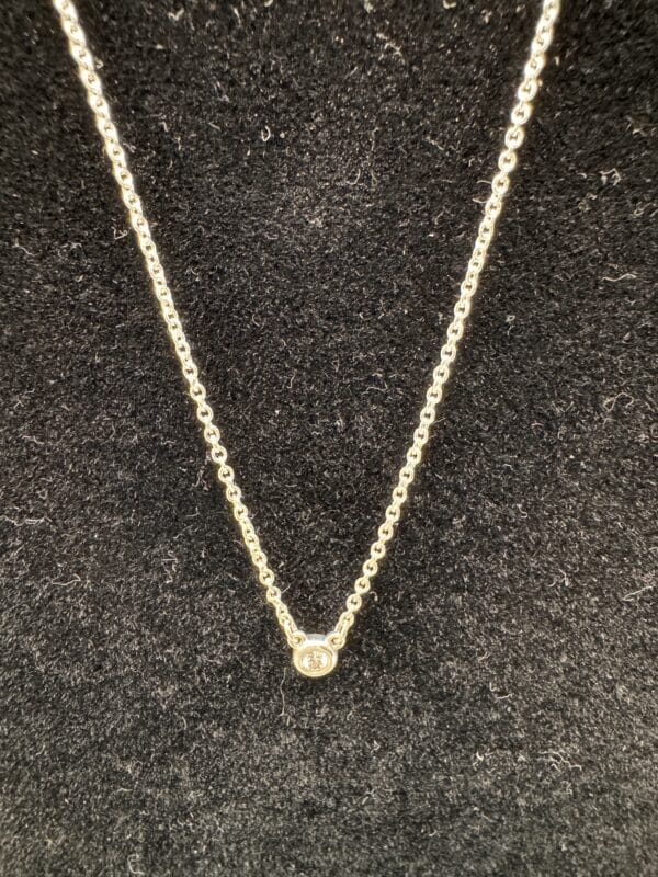 IMG_6087 Tiffany & Co. Elsa Peretti Diamonds by the Yard .03 CT Sterling Silver Necklace