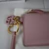 Gucci Double G Charm Card Case Pink Leather 847478 Box Dust Bag