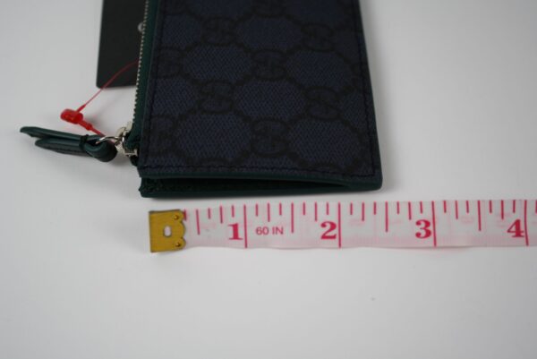 IMG_9216 Gucci GG Supreme Zip Card Case – Navy Blue & Dark Green – Style 795233