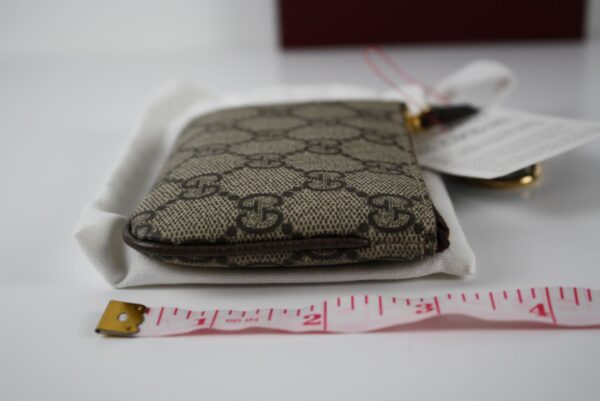 IMG_9227 Gucci GG Supreme Key Pouch Coin Case 447964 Beige Ebony New with Box