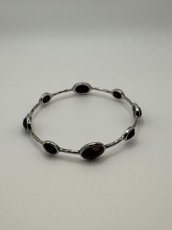 IMG_9417 IPPOLITA Rock Candy 8-Stone Black Onyx Sterling Silver Bangle Bracelet