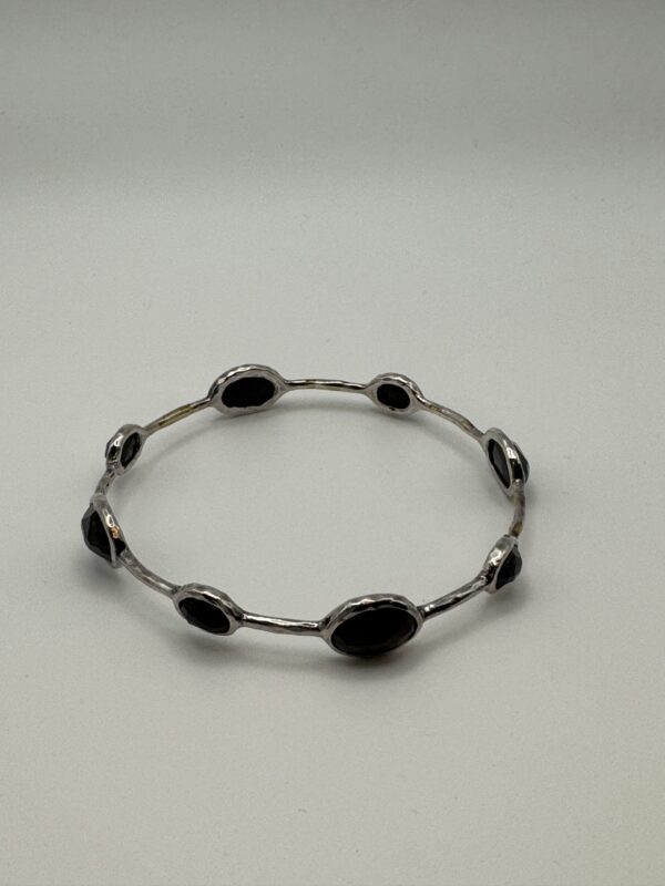 IMG_9418 IPPOLITA Rock Candy 8-Stone Black Onyx Sterling Silver Bangle Bracelet