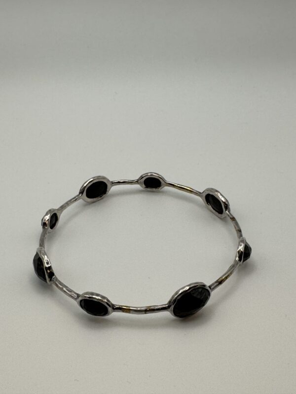 IMG_9419 IPPOLITA Rock Candy 8-Stone Black Onyx Sterling Silver Bangle Bracelet