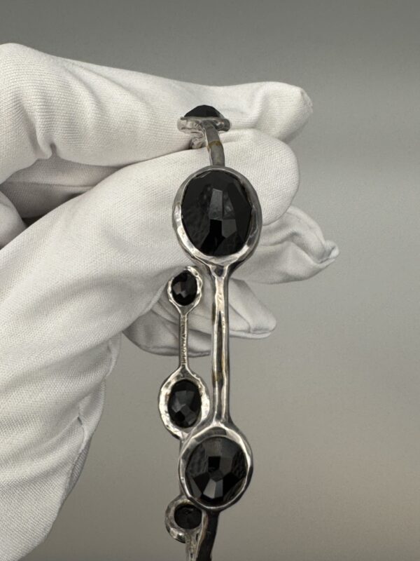 IMG_9421 IPPOLITA Rock Candy 8-Stone Black Onyx Sterling Silver Bangle Bracelet