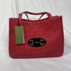 IMG_9503 Gucci Horsebit 1955 Large Flame Red Faux Straw Leather Tote Bag NWT