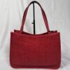 IMG_9507 Gucci Horsebit 1955 Large Flame Red Faux Straw Leather Tote Bag NWT