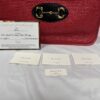 IMG_9516 Gucci Horsebit 1955 Large Flame Red Faux Straw Leather Tote Bag NWT