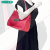 Screenshot 2025-12-13 145436 Gucci Horsebit 1955 Large Flame Red Faux Straw Leather Tote Bag NWT