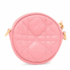 Christian Dior Caro Mini Round Cannage Crossbody Pouch Peach Blossom Pink