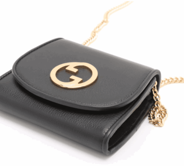 Screenshot 2025-12-20 153212 Gucci Blondie Medium Chain Wallet Black Calfskin GG Chain Crossbody New Box