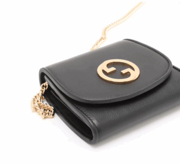 Screenshot 2025-12-20 153221 Gucci Blondie Medium Chain Wallet Black Calfskin GG Chain Crossbody New Box