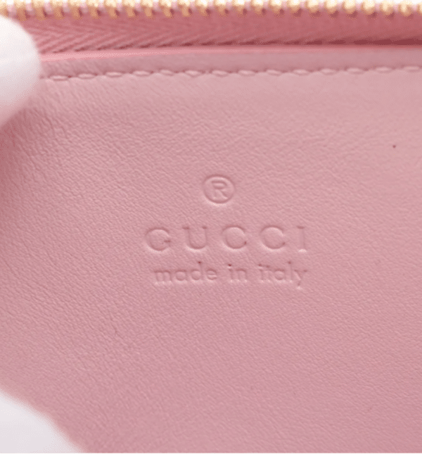 Gucci Double G Charm Card Case Pink Leather 847478 Box Dust Bag