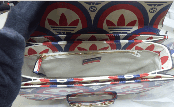 Screenshot 2026-01-05 083241 Gucci x Adidas Horsebit 1955 Medium Calfskin Shoulder Bag Red Blue White