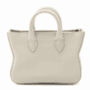 Ferragamo Mini Gray Leather Top Handle Bag Wristlet Silver Hardware