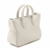 Ferragamo Mini Gray Leather Top Handle Bag Wristlet Silver Hardware