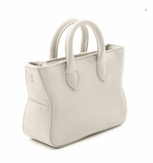 Ferragamo Mini Gray Leather Top Handle Bag Wristlet Silver Hardware