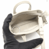 Ferragamo Mini Gray Leather Top Handle Bag Wristlet Silver Hardware
