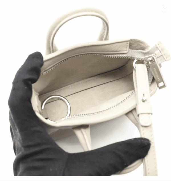 Screenshot 2026-01-14 211525 Ferragamo Mini Gray Leather Top Handle Bag Wristlet Silver Hardware