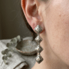 John Hardy Palu Four-Square Drop Earrings Sterling Silver 2-Inch Estate