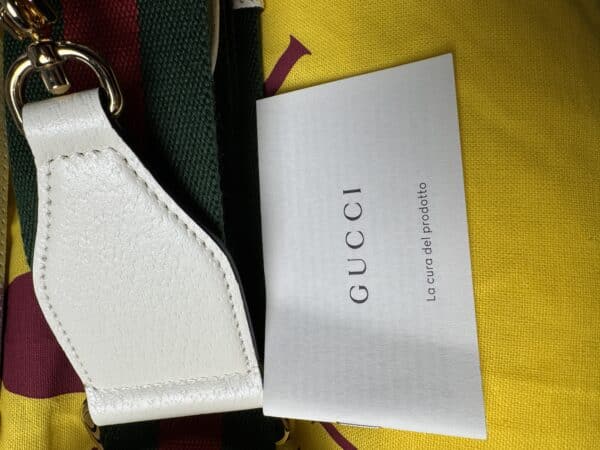 IMG_1904 Gucci x adidas Horsebit 1955 Small White Black Leather Shoulder Bag