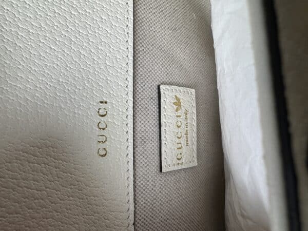 IMG_1905 Gucci x adidas Horsebit 1955 Small White Black Leather Shoulder Bag