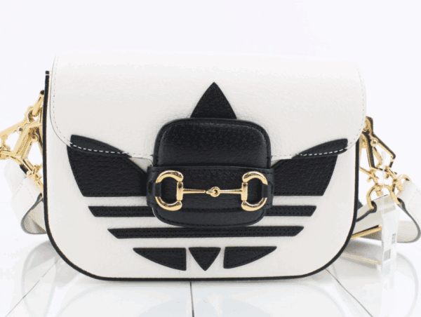 Screenshot 2026-01-20 105624 Gucci x adidas Horsebit 1955 Small White Black Leather Shoulder Bag