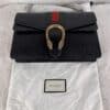 Gucci Dionysus Small Black Leather Floral Lining Chain Bag 400249