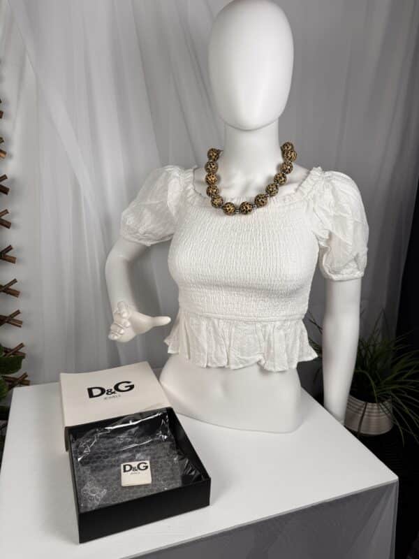 Dolce & Gabbana Leopard Ceramic Bead Statement Necklace with D&G Box