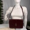Vintage Gucci Burgundy Leather Equestrian Stirrup Clasp Shoulder Bag