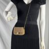 IMG_1893 (1) Fendi Nano Baguette Beige Shearling Gold Chain Crossbody Bag