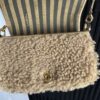 IMG_1895 (1) Fendi Nano Baguette Beige Shearling Gold Chain Crossbody Bag