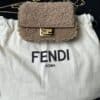 IMG_1900 (1) Fendi Nano Baguette Beige Shearling Gold Chain Crossbody Bag