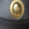 IMG_2158 Vintage Christian Dior Black Grained Leather 2-Way Top Handle Shoulder Bag Gold CD Logo
