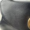 IMG_2159 Vintage Christian Dior Black Grained Leather 2-Way Top Handle Shoulder Bag Gold CD Logo