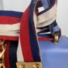 IMG_2358 Gucci Sylvie Mini Light Blue Leather Web Chain Shoulder Bag 431666