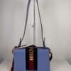 IMG_2360 Gucci Sylvie Mini Light Blue Leather Web Chain Shoulder Bag 431666