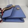 IMG_2368 Gucci Sylvie Mini Light Blue Leather Web Chain Shoulder Bag 431666