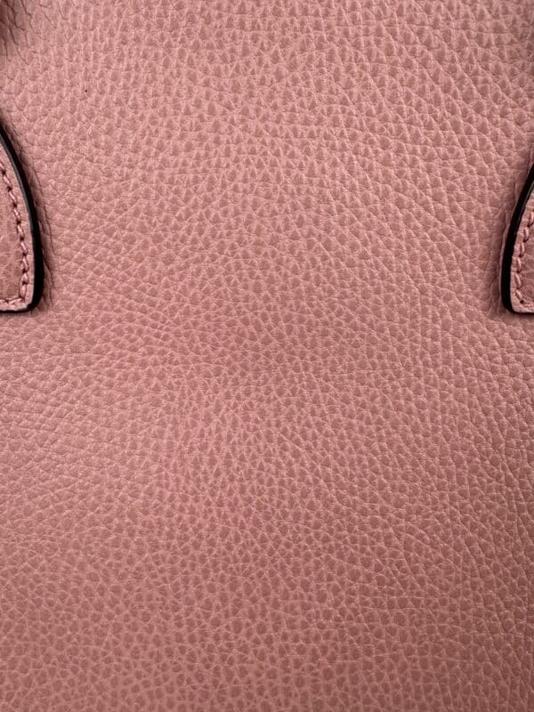 IMG_2380 Gucci Dollar Calfskin GG Charm Satchel Soft Pink Pebbled Leather 2-Way Tote Shoulder Bag