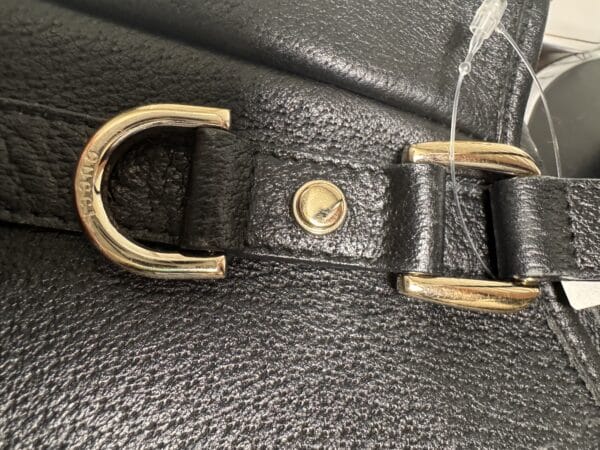 IMG_2730 Gucci Abbey Large Black Leather Shoulder Tote Bag Gold Hardware