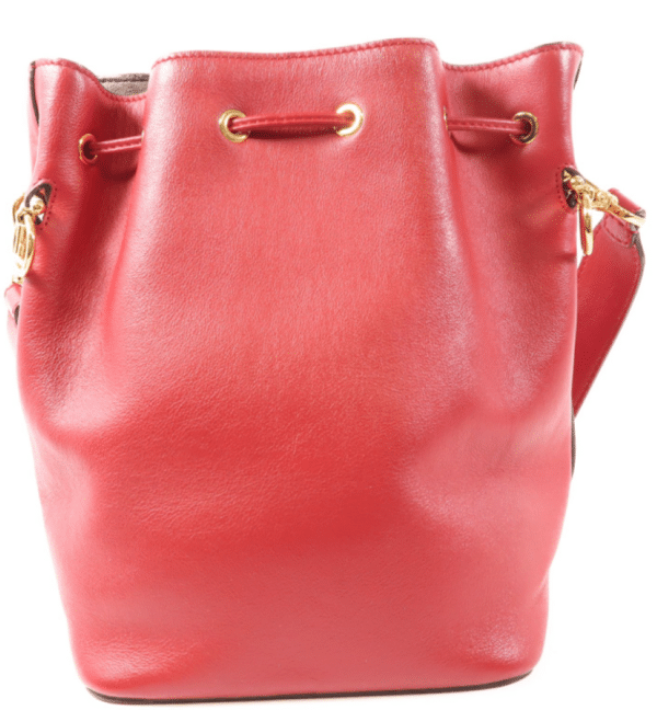 Screenshot 2026-02-03 142641 Fendi Mon Tresor Red Calfskin Leather Bucket Shoulder Bag Gold Hardware