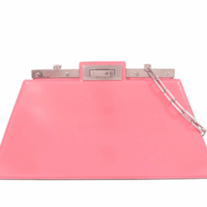 Screenshot 2026-02-03 142854 Fendi Peekaboo Cut Medium Pink Brushed Leather Shoulder Bag Silver O’Lock Chain 8BN340